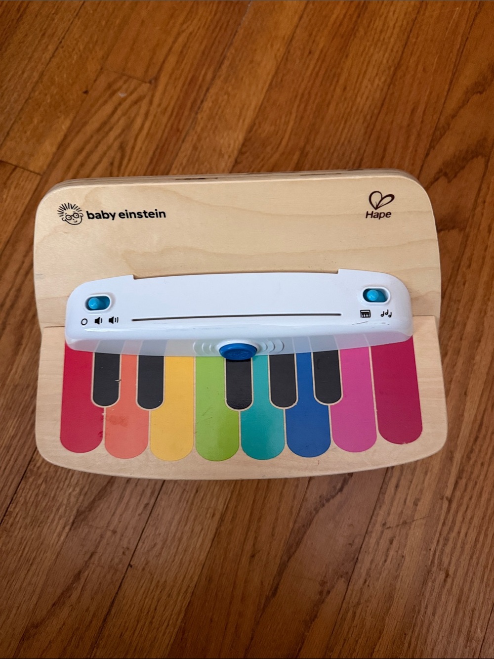 Baby Einstein x Hape Rainbow Wooden Piano Toy - White & Multicolor